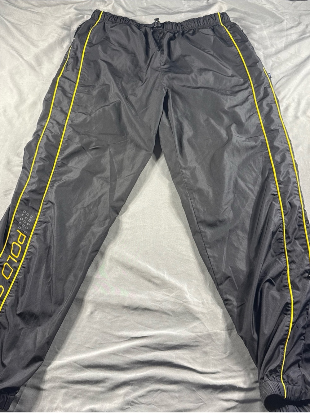 Polo by Ralph Lauren Black Track Pants with Yellow Piping
